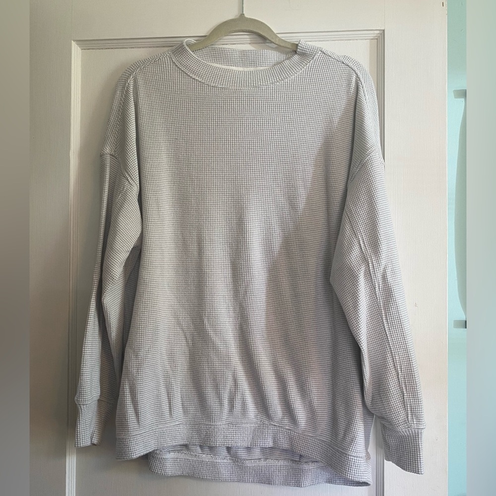 aerie Light Gray Ribbed Top